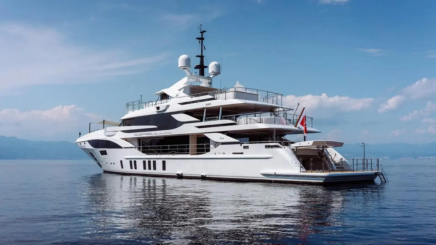 "SEAGULL MRD", a 2020 Benetti 49.9m motor yacht for sale, at anchor