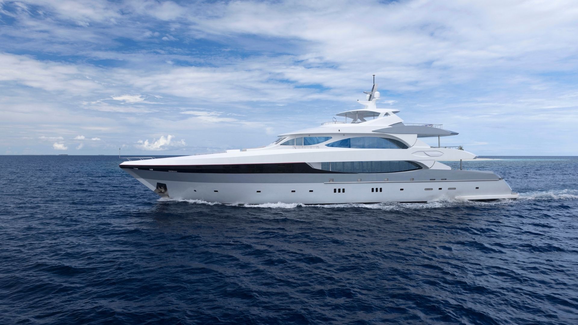 "SEAREX", a 2018 T.A. Maldives 38m motor yacht for charter, profile starboard