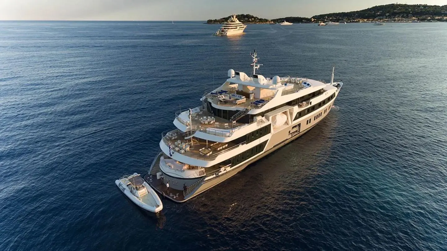 "MARQUISE", a 2004 Austal 72m motor yacht for charter, aerial