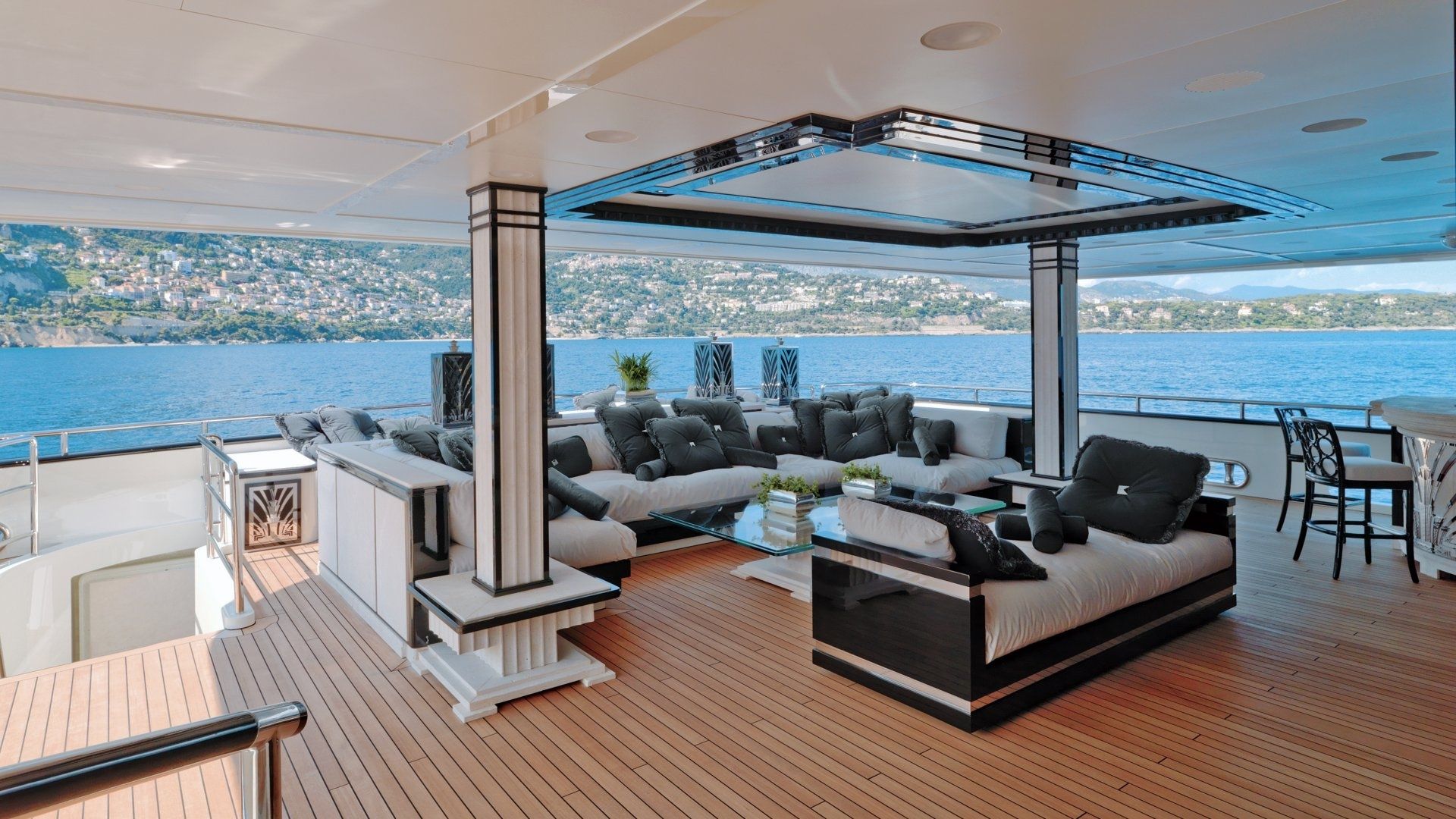 "SILVER ANGEL", a 2009 Benetti 64.5m motor yacht for charter, aft deck