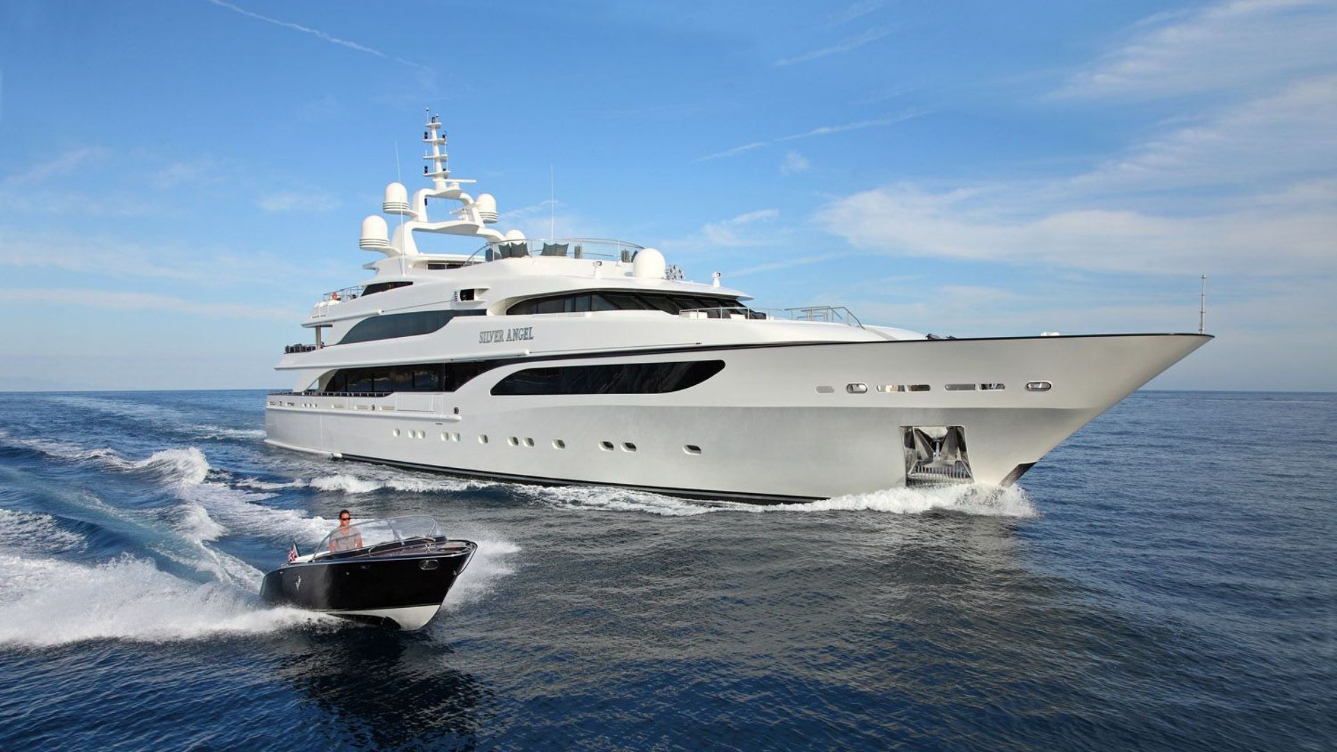 "SILVER ANGEL", a 2009 Benetti 64.5m motor yacht for charter, running