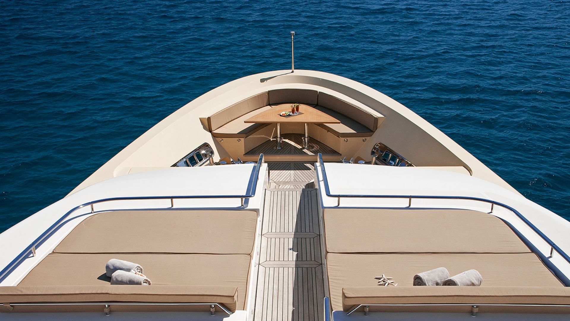 "SOURAYA", a 2012 Sanlorenzo 38m motor yacht for charter, bow lounge