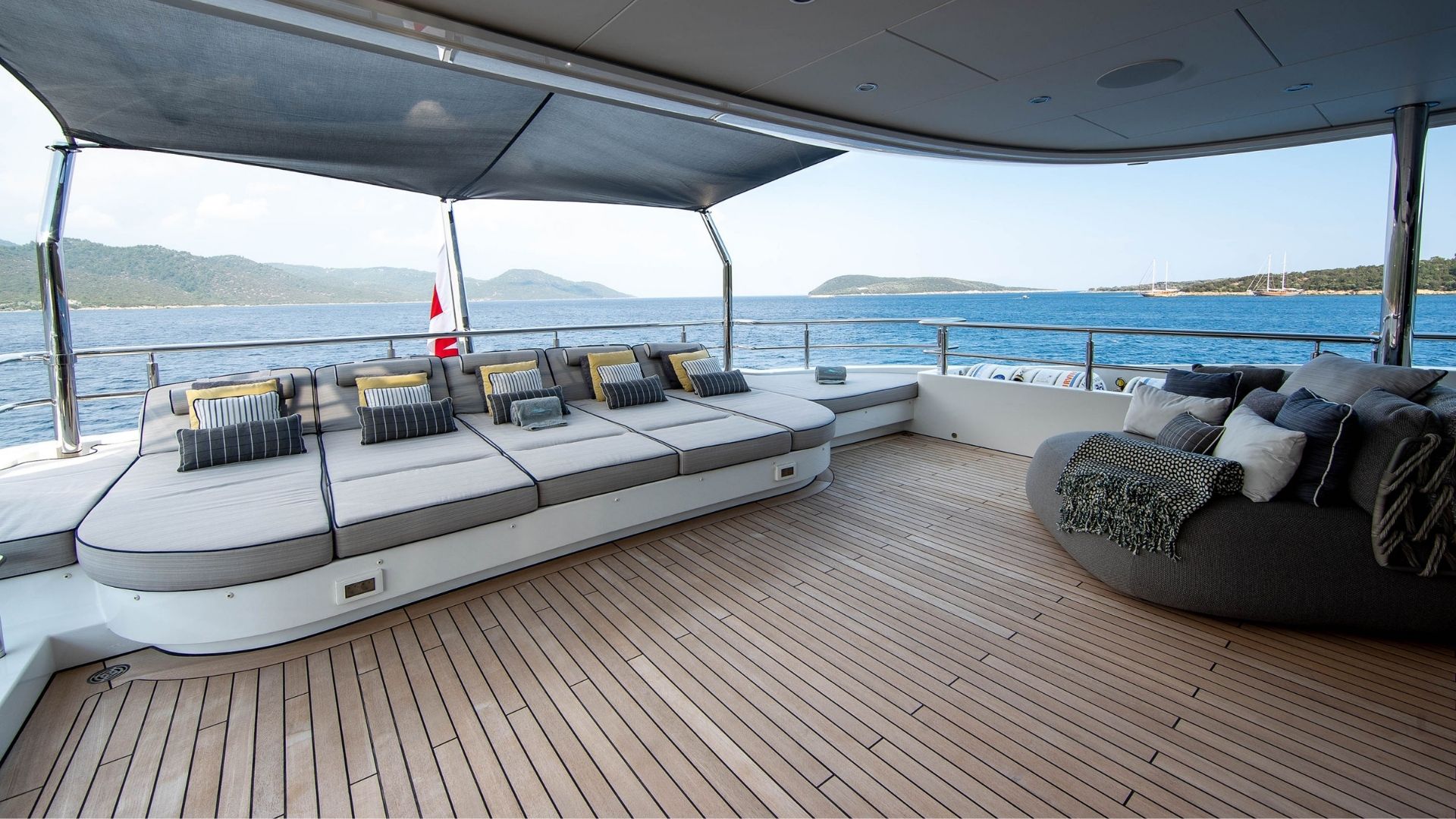 "STARBURST III", a 2017 Bilgin Yachts 47.5m motor yacht for charter, sundeck