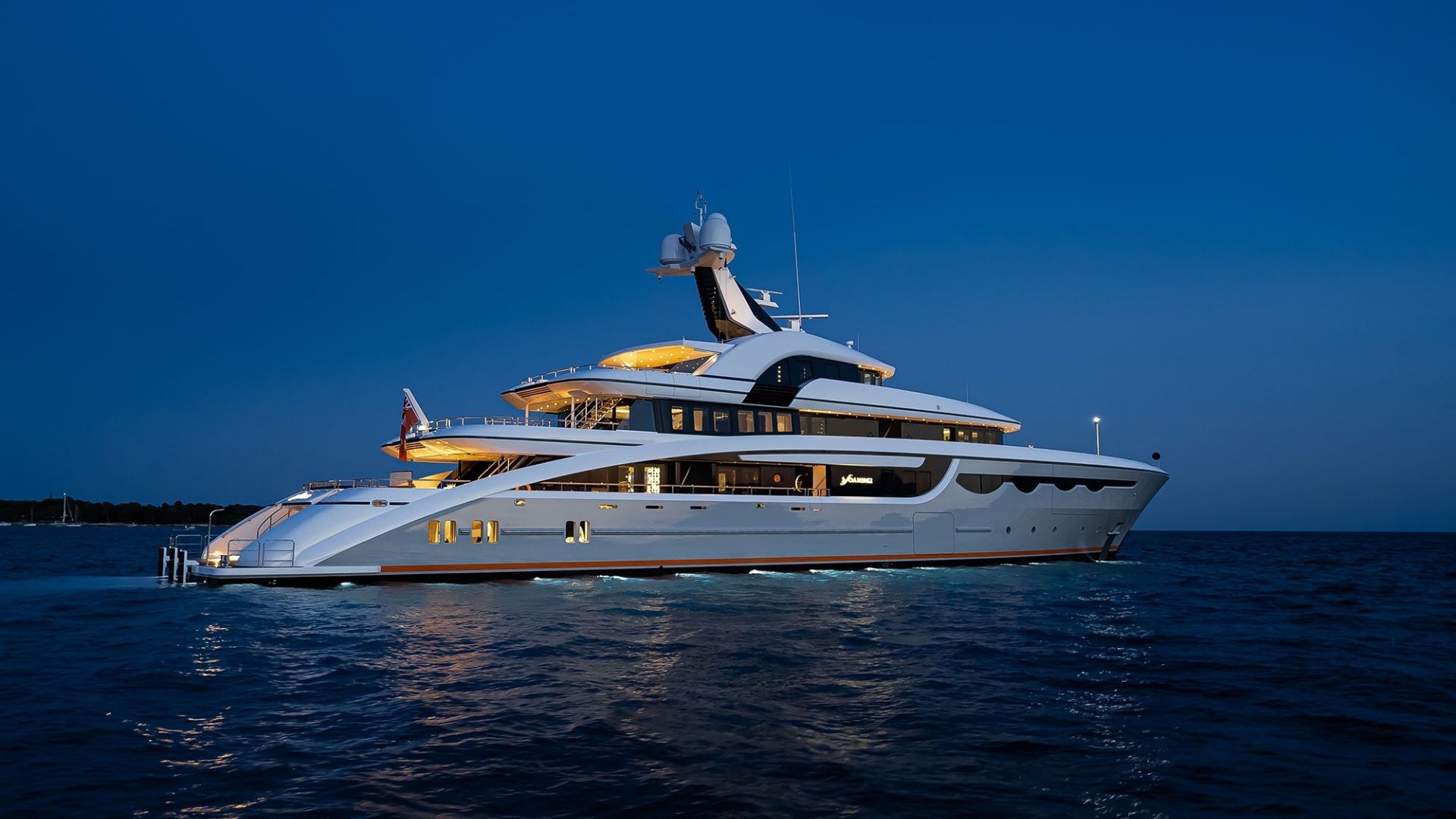 "STARLUST", a 2020 Abeking & Rasmussen 68.2m motor yacht for charter, at anchor