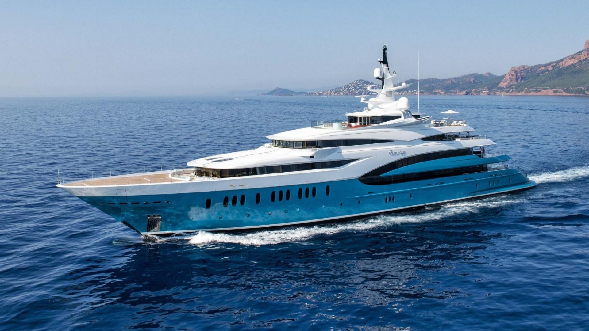 "SUNRAYS", a 2010 Oceanco 85.5m motor yacht for charter, running