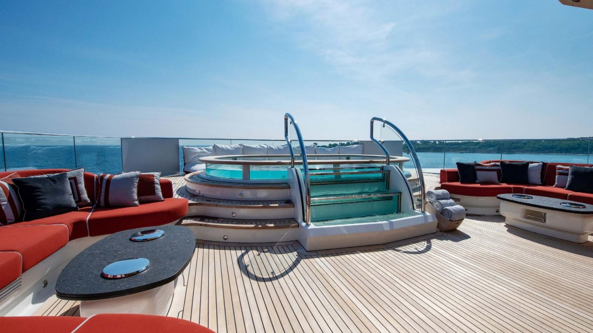 "SUNRAYS", a 2010 Oceanco 85.5m motor yacht for charter, sundeck pool