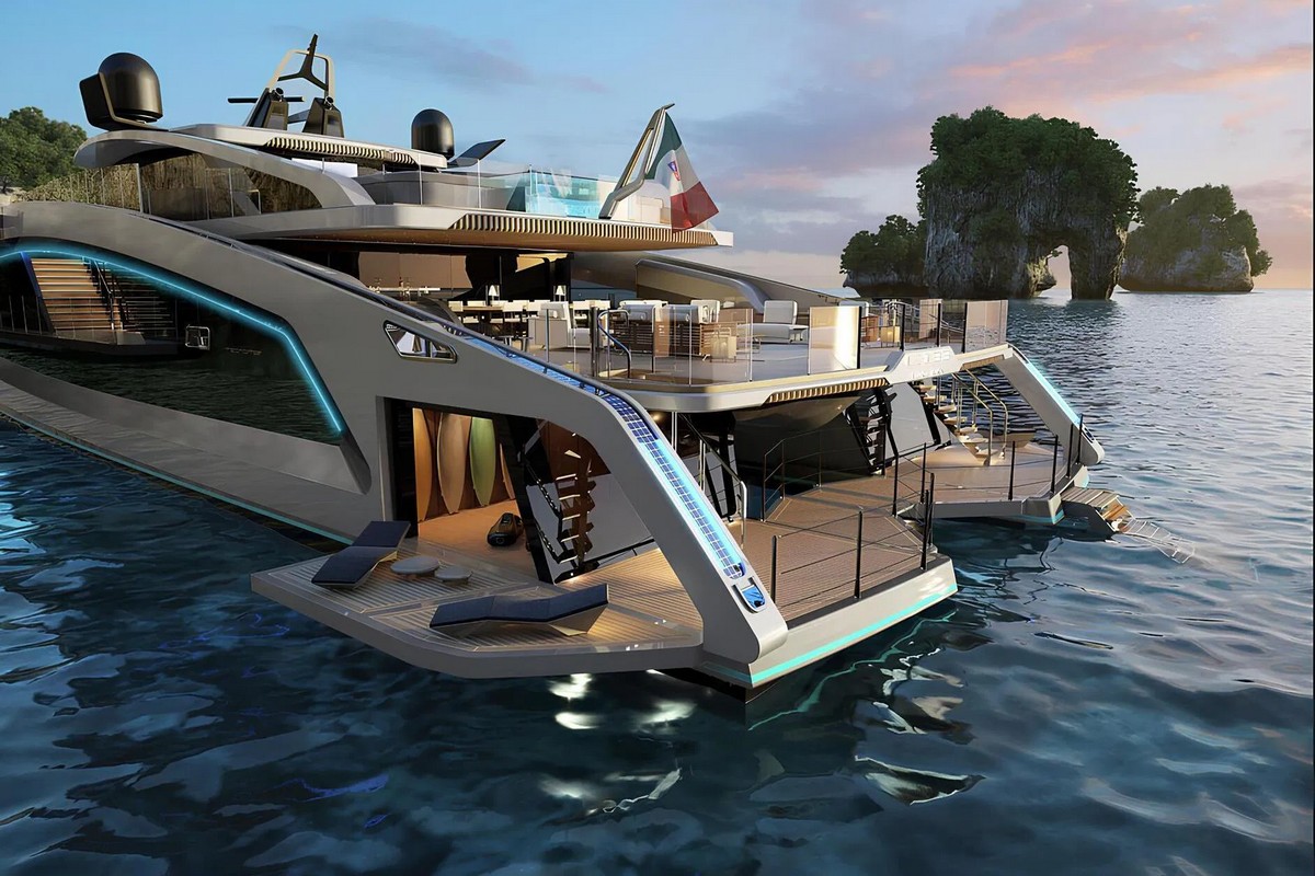 TECNOMAR C133, a 2028 Tecnomar 40.7m catamaran for sale, profile port