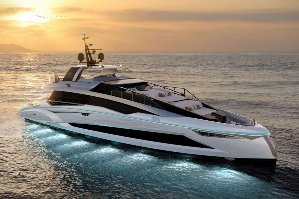 TECNOMAR T-EVO 120, a 2028 Tecnomar 36.6m motor yacht for sale, night