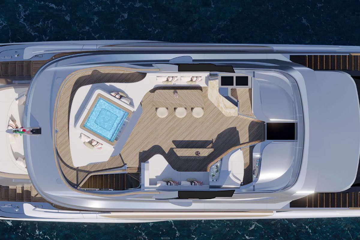 TECNOMAR T-EVO 120, a 2028 Tecnomar 36.6m motor yacht for sale, aerial