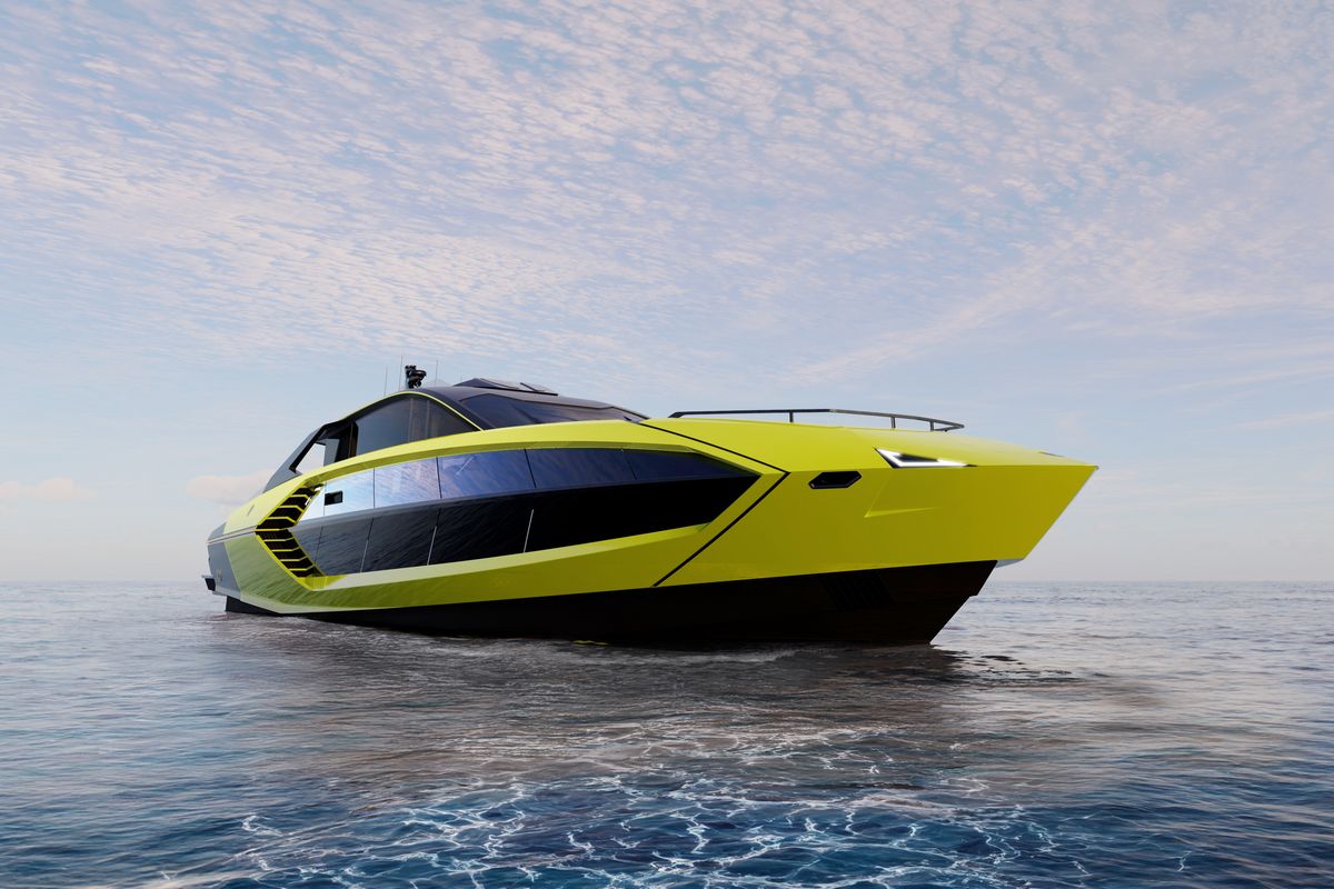 LAMBORGHINI 101, a 2028 Tecnomar 30.8m motor yacht for sale, bow