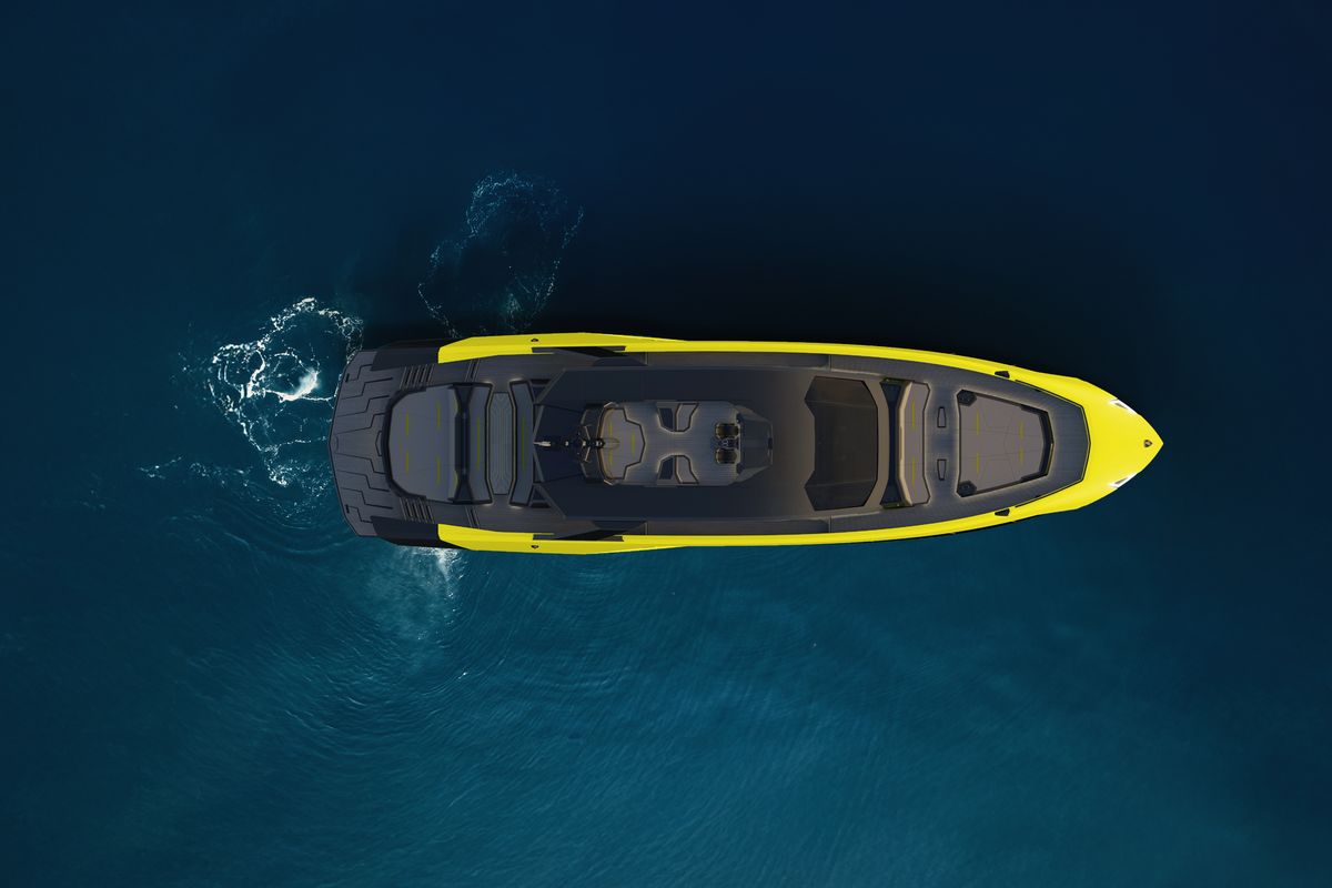 LAMBORGHINI 101, a 2028 Tecnomar 30.8m motor yacht for sale, aerial