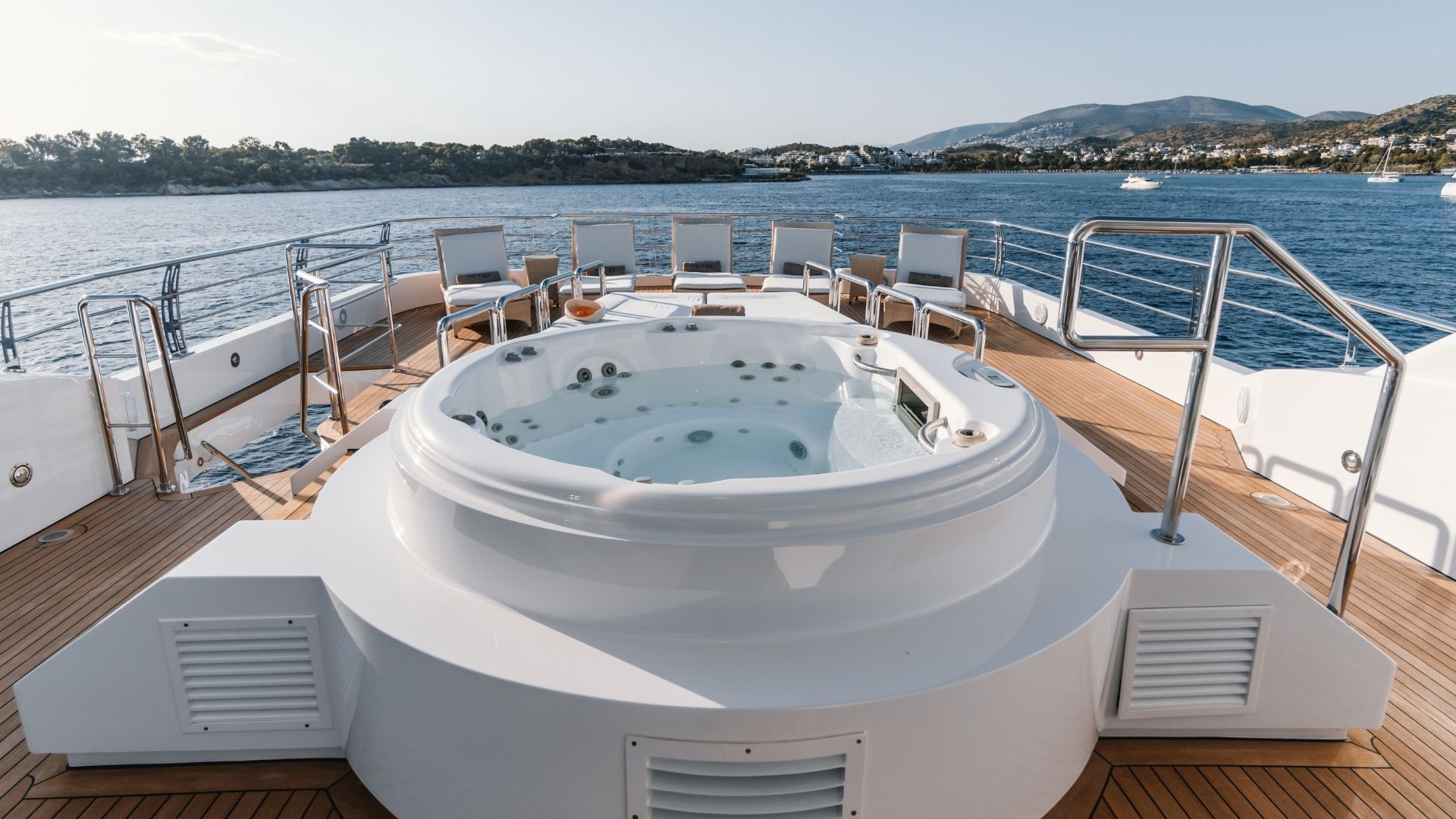 "VERTIGO", a 2007 Golden Yachts 51.84m motor yacht for charter, sundeck jacuzzi