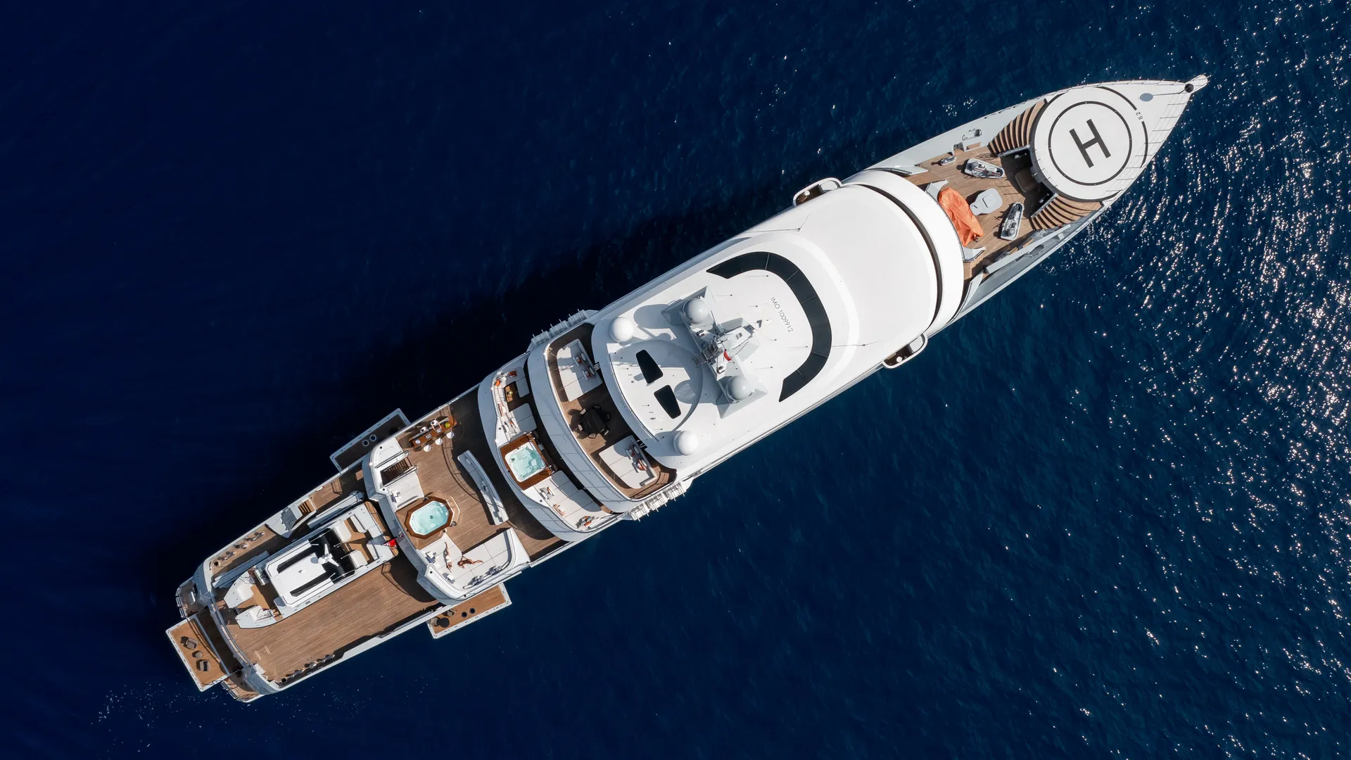 "VICTORIOUS", a 2021 Akyacht 85.01m motor yacht for charter, aerial