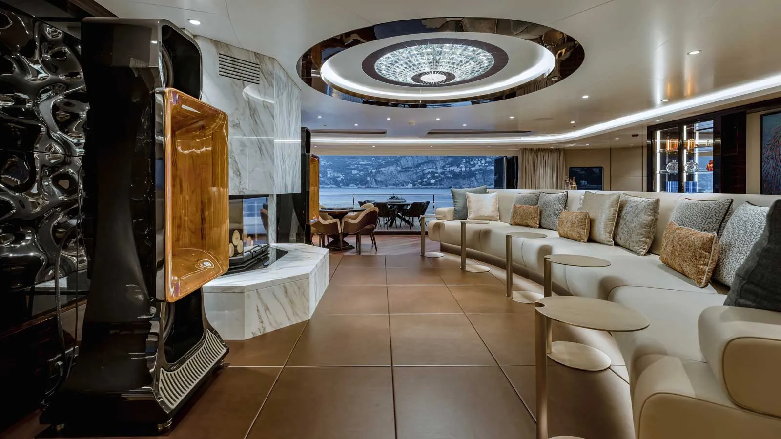 "VICTORIOUS", a 2021 Akyacht 85.01m motor yacht for charter, main salon