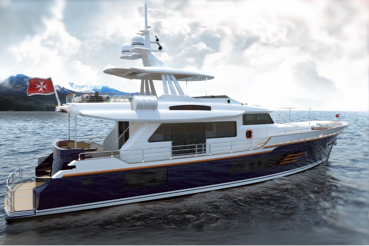 VOYAGE 90, a 2027 Ava Yachts 26.2m motor yacht for sale, profile starboard