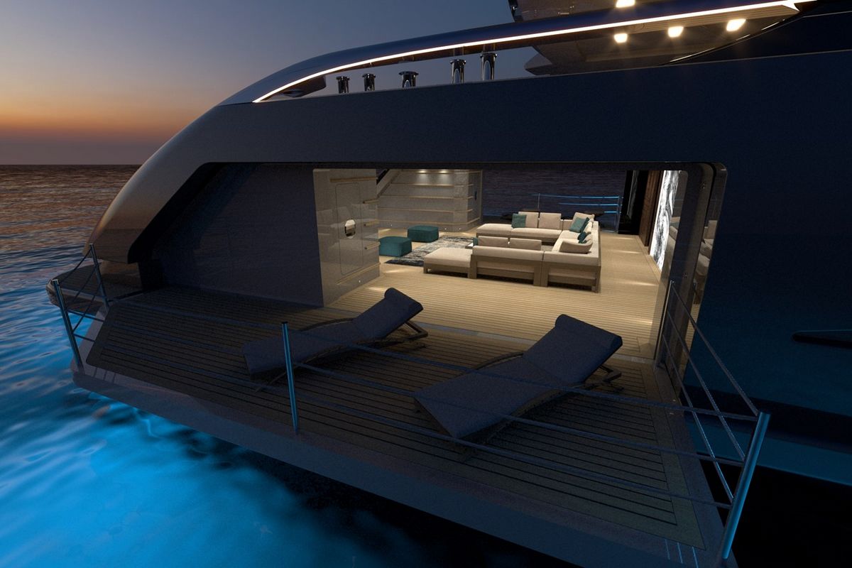 WIDER 64, a 2029 Wider 64m motor yacht for sale, beach club