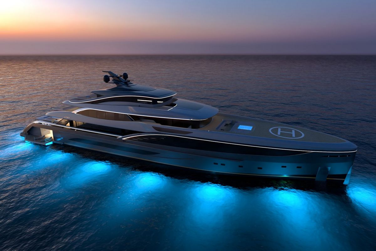 WIDER 64, a 2029 Wider 64m motor yacht for sale, night