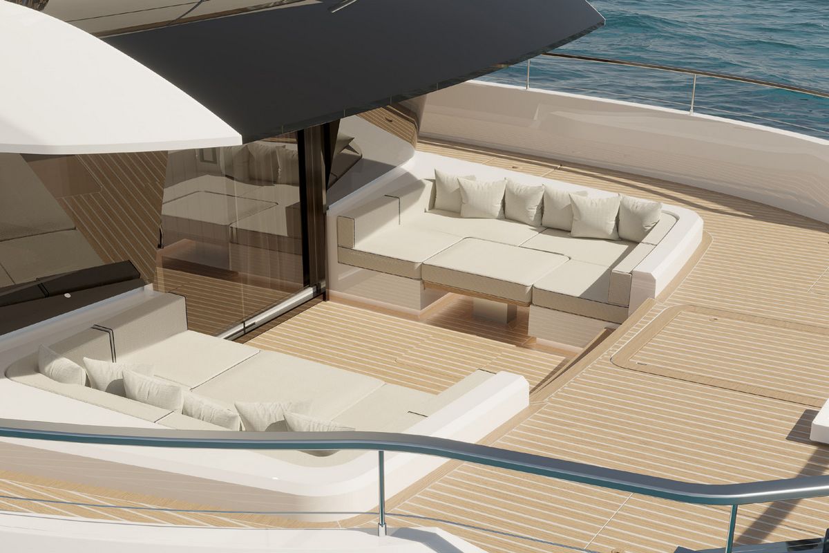 WIDERCAT 76, a 2028 Wider 23.12m catamaran for sale, bow lounge