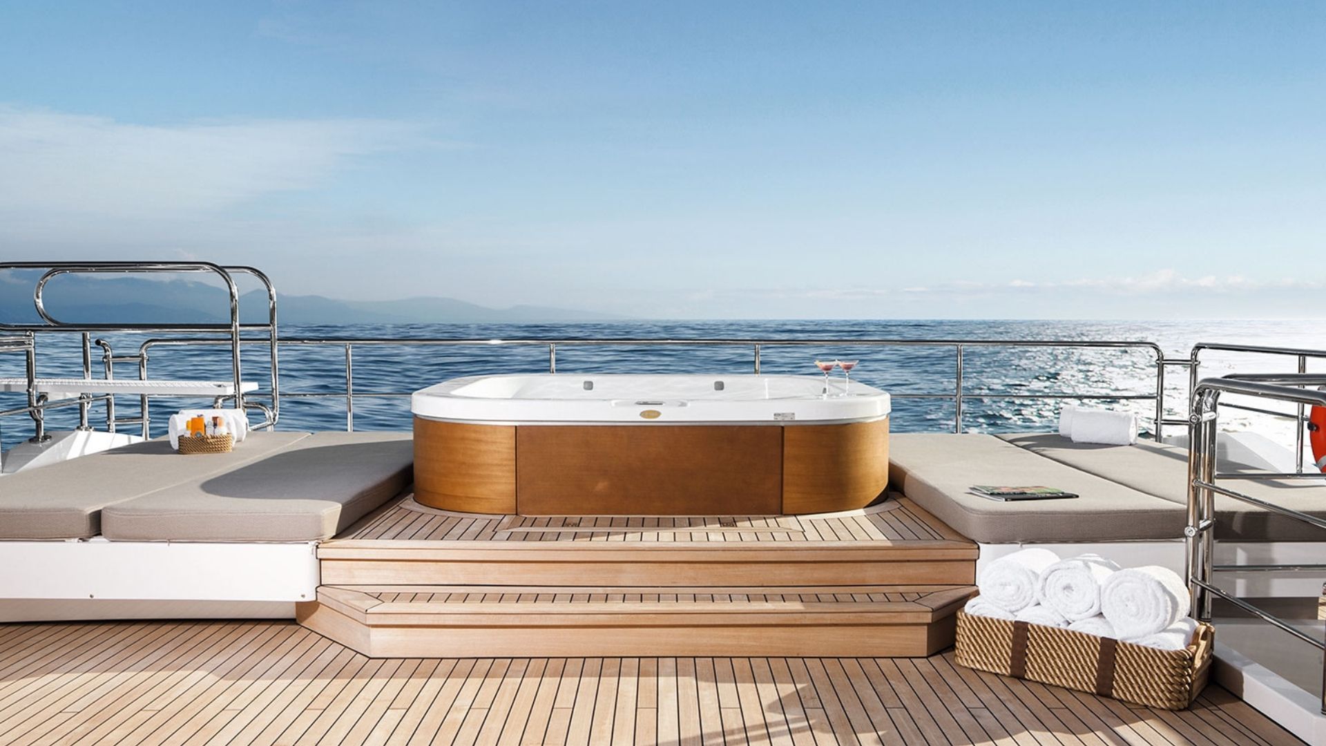 "WILLOW", a 2017 Benetti 42m motor yacht for charter, sundeck jacuzzi